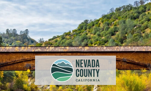 Nevada County logo with background image