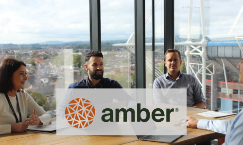 Amber Energy logo with background image