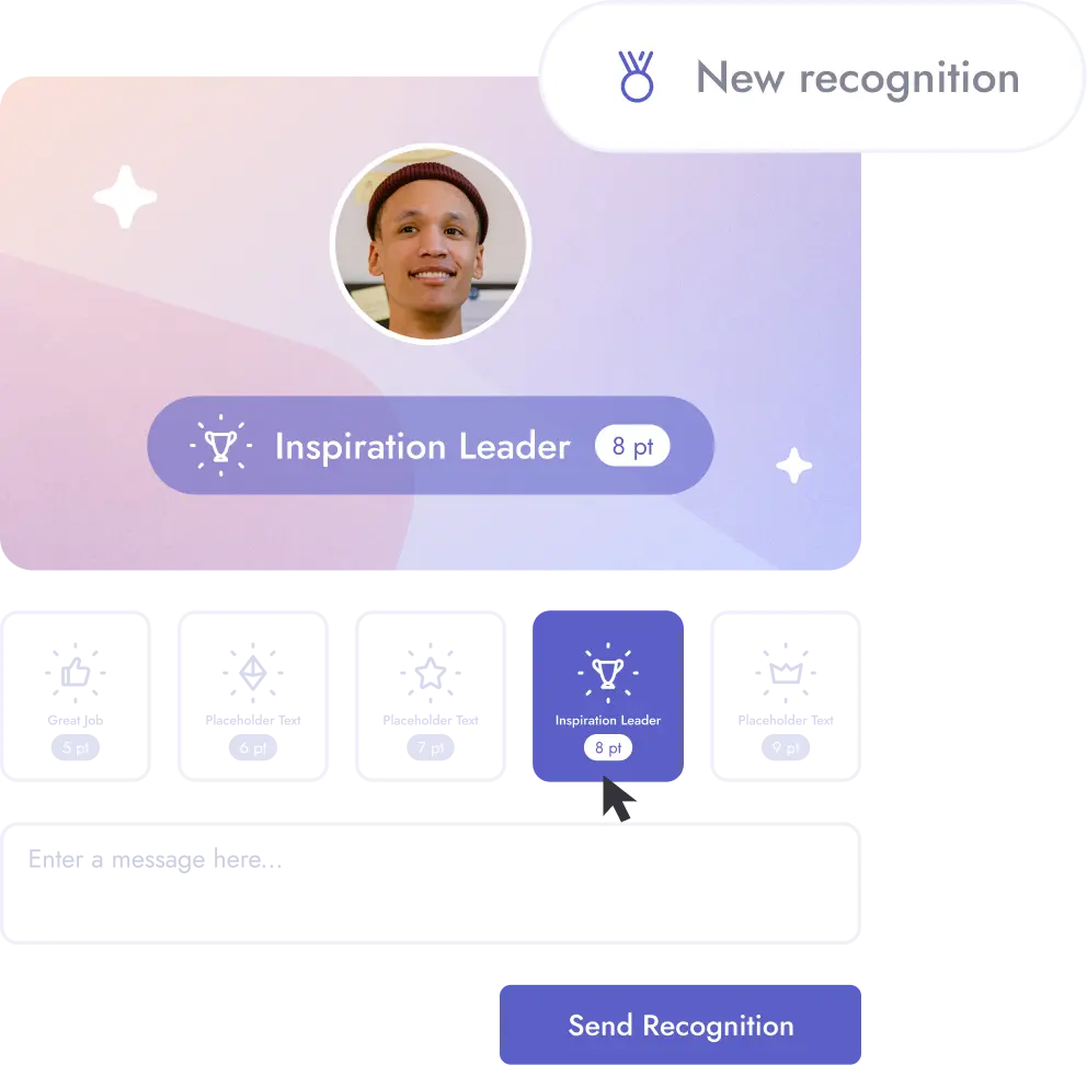  teamflect recognition module screen with customizable badges inside microsoft teams